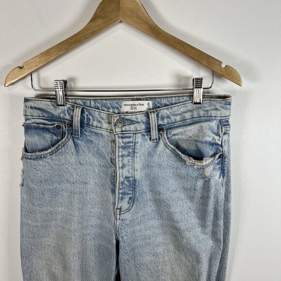 Abercrombie & fitch the dad high rise jeans Women's 27x30 Distressed‎ Grunge - Picture 3 of 9